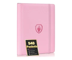 Premium 9 Pocket Card Binder for 540 Cards, Fabmaker PU Cover Trading Card Binde
