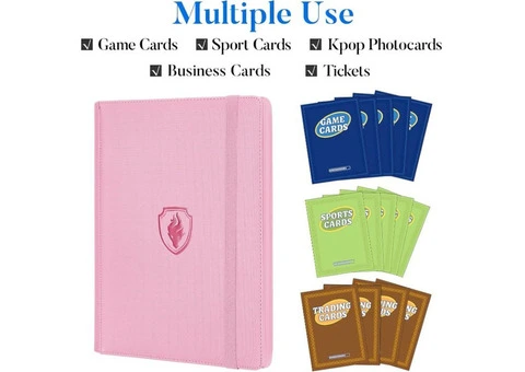 Premium 9 Pocket Card Binder for 540 Cards, Fabmaker PU Cover Trading Card Binde - 2/3