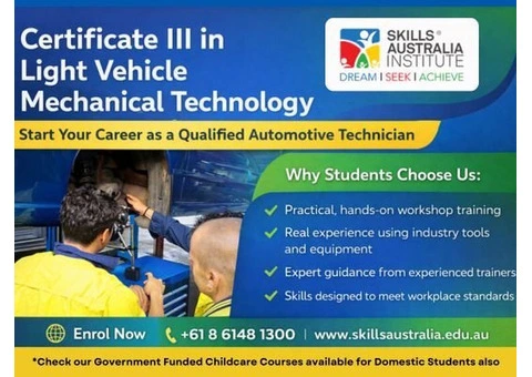 Start Your Future with Certificate III in Light Vehicle Mechanical Technology Perth