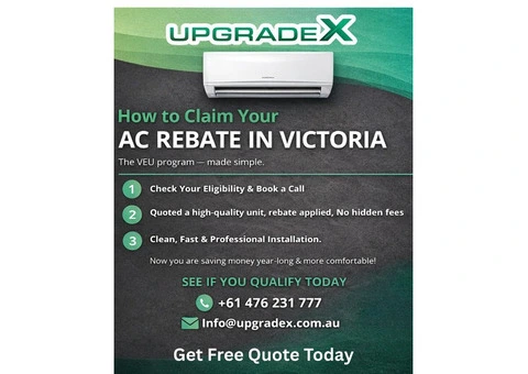 Claim Your AC Rebate in Victoria – Easy with UpgradeX
