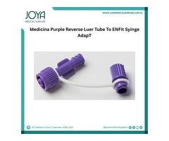 Medicina Purple Reverse Luer Tube To ENFit Syinge AdapT - Joya Medical Supplies