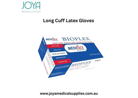 Buy Long Cuff Latex Gloves in Australia - Joya Medical Supplies
