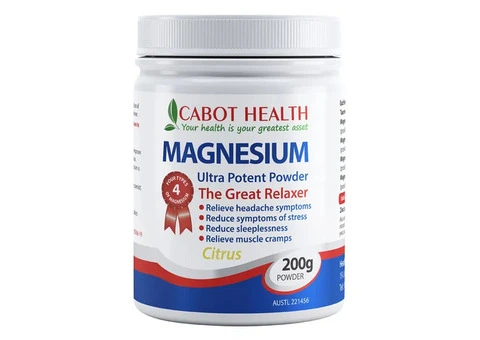 Boost Energy & Muscle Recovery with Cabot Health Magnesium Citrus Powder