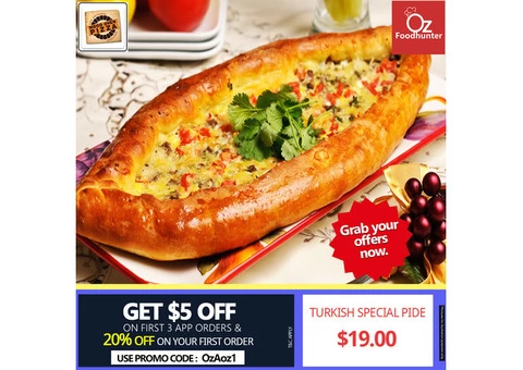 Get 20% and $5 OFF your First 3 Orders @ Wood Oven Pizza - 1/4