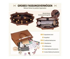RAINSMORE Laptop Bags for Women 15.6 Inch Work Bags PU Leather Ladies Laptop Han