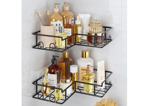 Vinabo Corner Shower Caddy, 2 Pack Rustproof Bathroom Shelves, Shower Shelf No D