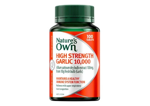 Looking for Natural Heart & Immune Support? Try Nature’s Own High Strength Garlic 10,000 Tablets