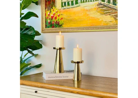 Brass Antique Candle Holders - 2/2