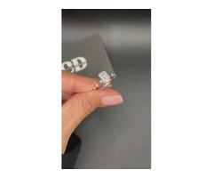 2 Carat Emerald Lab Grown Diamond Ring – 18K White Gold Side Stone Design