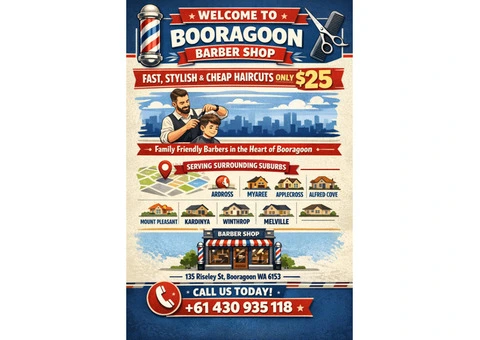 Affordable Family Barber Shop in Booragoon – Haircuts Only $25