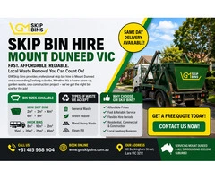 Skip Bin Hire Mount Duneed – Mini & Hook Bins Available | GM Skip Bins