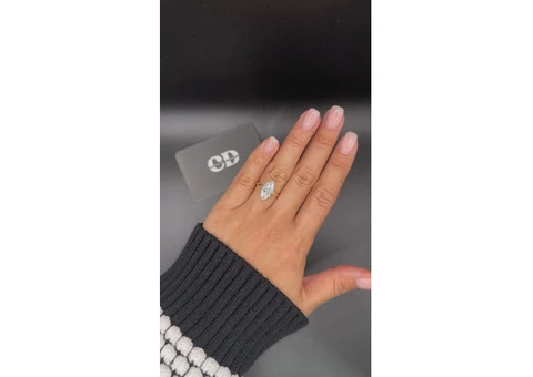 3.5 Carat Marquise Lab Grown Diamond Ring – Hidden Halo Two Tone Solitaire