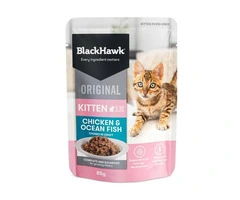 Black Hawk Kitten Chicken & Ocean Fish Chunks in Gravy