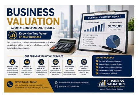Expert Business Valuation Services in Adelaide – Accurate & Reliable Reports