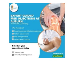Expert Guided MSK Injections at Auburn Radiology. (02) 8315 8292