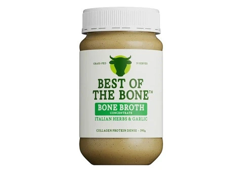 Nutrient-Rich Bone Broth with Italian Herbs & Garlic