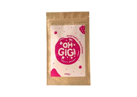 Refresh Your Smile with Ohgigi Organic Tooth Powder Refill Fruity Brush