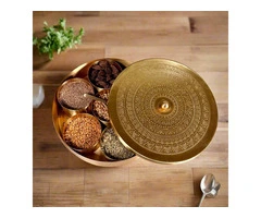 Brass Spice Box with Gift Box