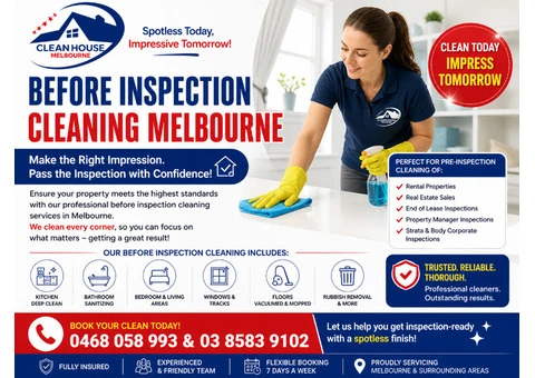 Professional Before Inspection Cleaning Melbourne | Get Your Bond Back Guaranteed