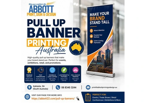 Pull Up Banner Printing Australia For Portable And Professional Displays