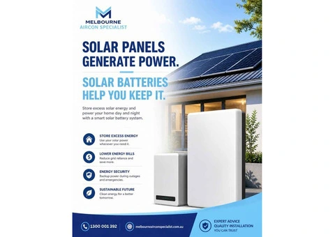 Solar Battery Installation Melbourne – Store Your Solar Energy & Save More