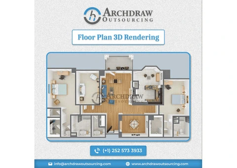 Professional 3D Floor Plan Rendering Services for Real Estate Project
