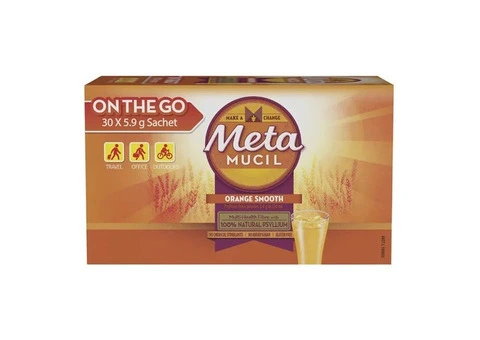 Buy Metamucil Fibre On The Go Powder Australia | Orange Smooth | 30 Pack
