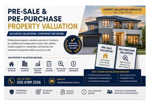 Pre-Sale & Pre-Purchase Property Valuation Canberra