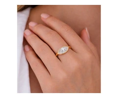 East West Marquise Lab Diamond Ring