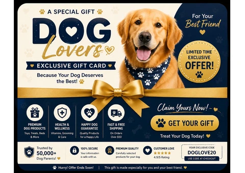 Dog Lovers Special – Free Gift Card Reward!