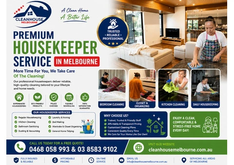 Housekeeper Service in Melbourne | Expert Home Management by Clean House Melbourne