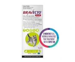 Bravecto Plus for Small Cats 1.2 – 2.8 kg