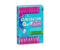 Buy Gaviscon Dual Action Liquid Sachets Peppermint 12 & 24 Pack Australia