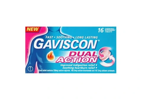 Buy Gaviscon Dual Action Chewable Peppermint 16, 32 & 48 Tablets
