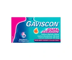 Buy Gaviscon Dual Action Chewable Mixed Berry 16 & 48 Tablets Australia