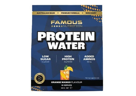 Buy Famous Nutrition Protein Water Orange & Mango 300g Australia