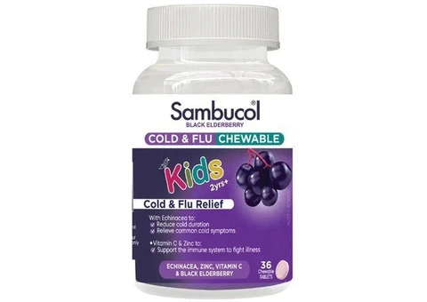 Sambucol Kids Cold & Flu Chewable Tablets – 36s