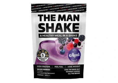 Buy The Man Shake Meal Replacement Mixed Berries 840g Australia