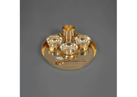 Durable 6 Pcs Kansa Thali Set for Serving Food in Style
