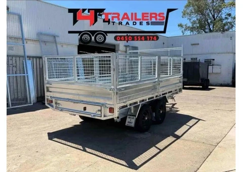 12x7 Tabletop Tipper Trailer 3500kg GVM with Cage, Headboard, Ramp - 3/9