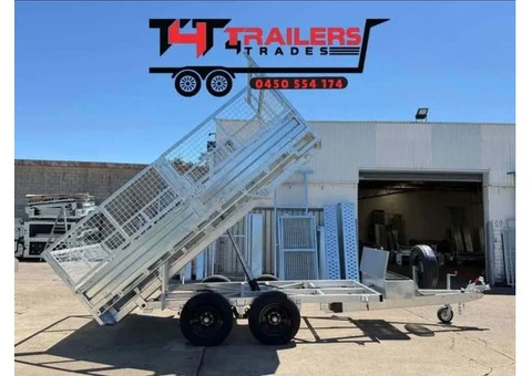 12x7 Tabletop Tipper Trailer 3500kg GVM with Cage, Headboard, Ramp - 6/9