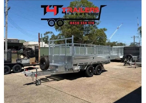 12x7 Tabletop Tipper Trailer 3500kg GVM with Cage, Headboard, Ramp - 7/9