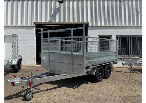 10x7 Table Top Trailer with Cage, Ramp  3500kg GVM - 1/9