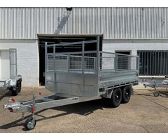 10x7 Table Top Trailer with Cage, Ramp  3500kg GVM
