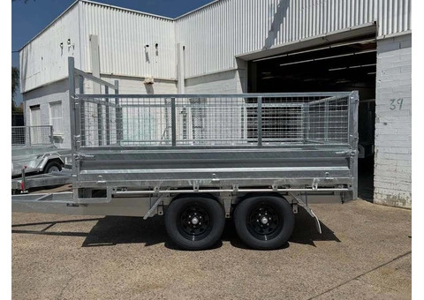10x7 Table Top Trailer with Cage, Ramp  3500kg GVM - 3/9