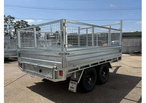 10x7 Table Top Trailer with Cage, Ramp  3500kg GVM - 5/9