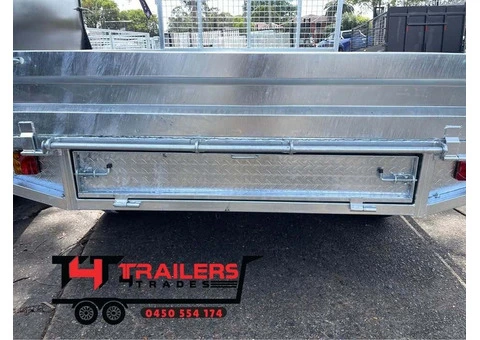 10x7 Table Top Trailer with Cage, Ramp  3500kg GVM - 7/9