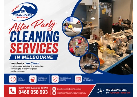 After Party Cleaning in Melbourne | Fast Local Experts