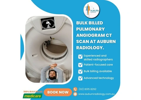 Bulk Billed Pulmonary Angiogram CT Scans now available at Auburn Radiology! (02) 8315 8292