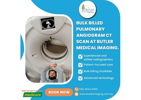 Bulk Billed Pulmonary Angiogram CT Scans now available at Butler Medical Imaging! (08) 9544 3999